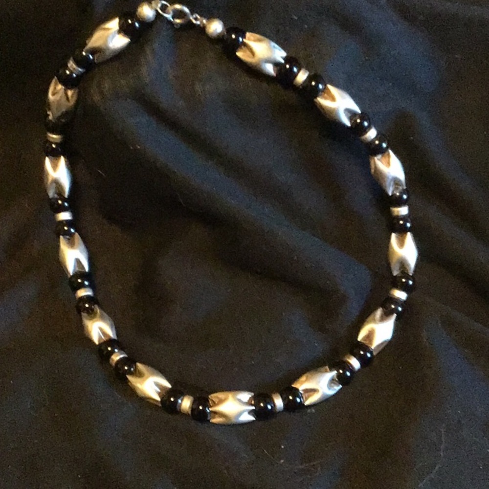 Silver & Black choker